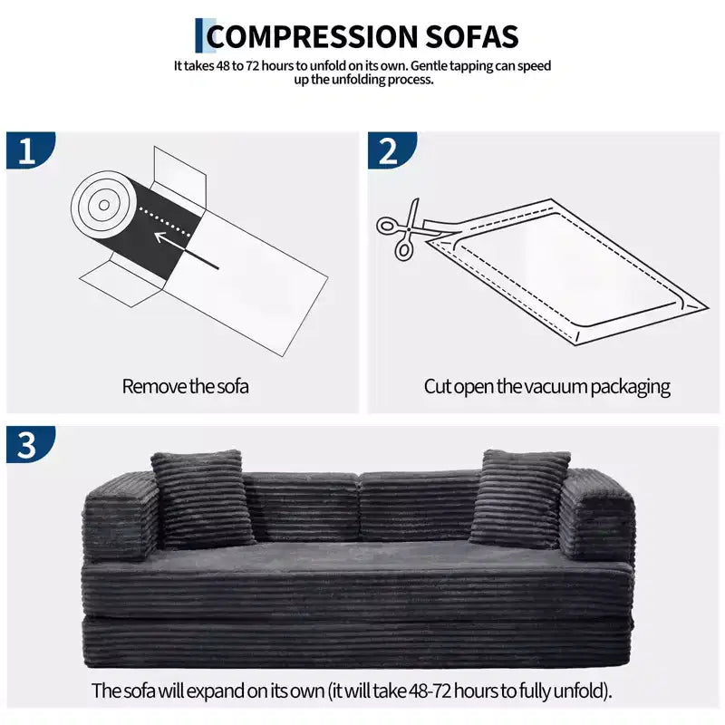 80.7 5-in-1 Schlafsofa – Kord, 544 kg, kein Aufbau