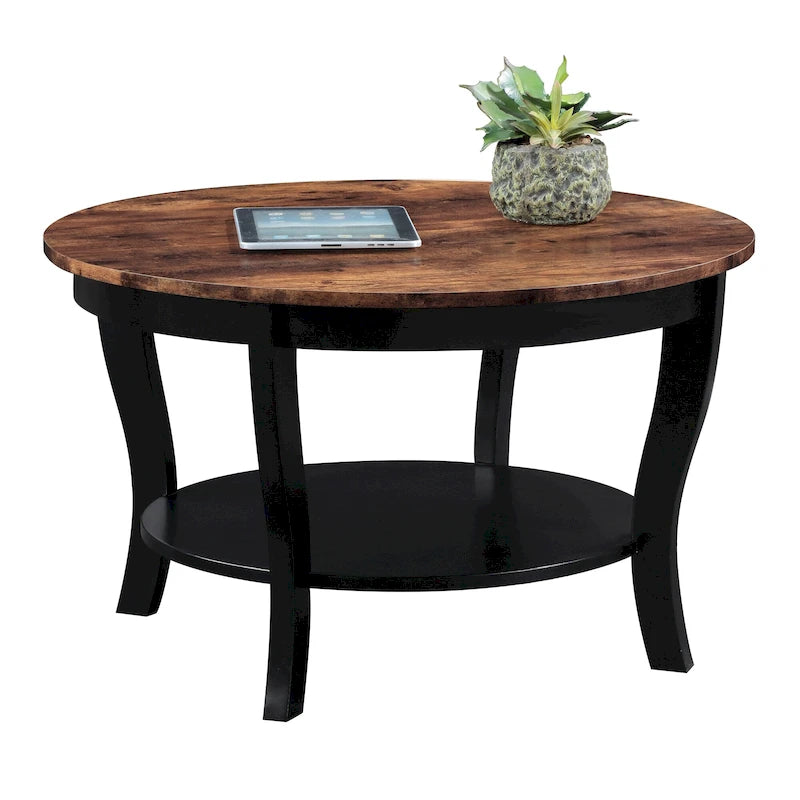 Convenience Concepts American Heritage Runder Couchtisch mit Ablage