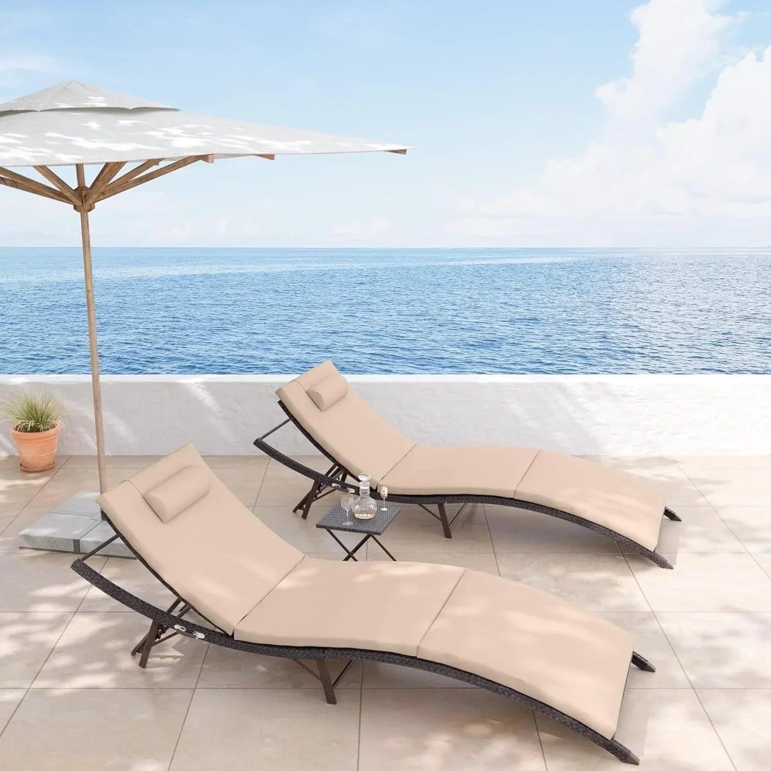 Kullavik 3-teiliges Outdoor-Loungemöbel-Set