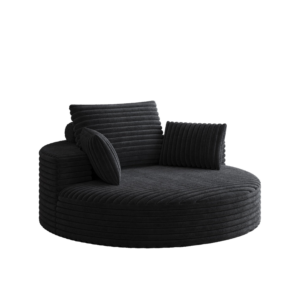 Einzelsessel aus Kord-Chenille-Schaumstoff, drehbar