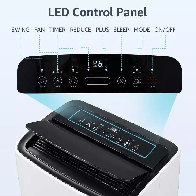 12.000 BTU mobile Klimaanlage für 50 m² 3-in-1-Klimagerät mit Kühl-/Entfeuchter-/Ventilator-Modi