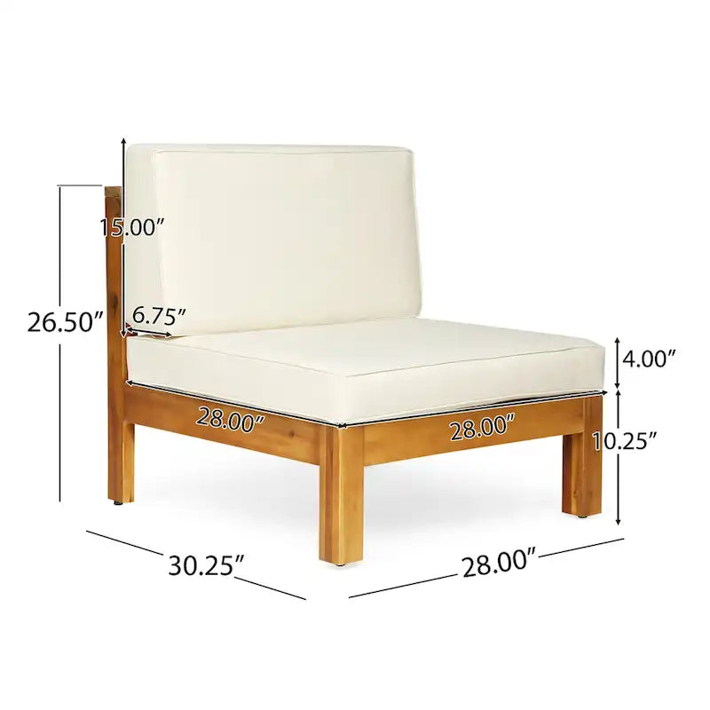 Brava 6-teiliges Loungeset aus Akazienholz von Christopher Knight Home für den Außenbereich
