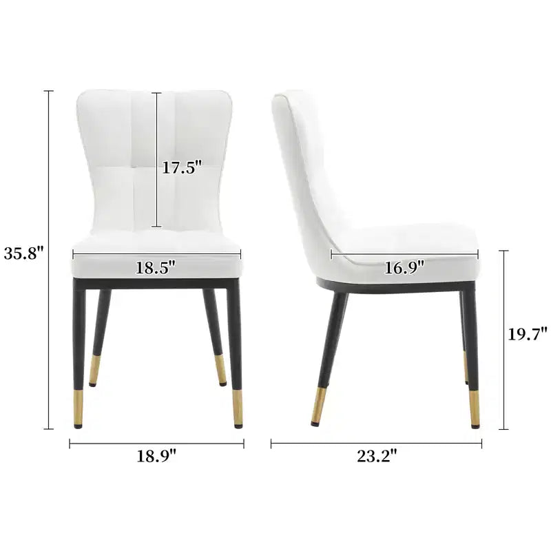 Bekrvio Esszimmerstühle 6er-Set, moderne gepolsterte Kunstledersitze mit hoher Rückenlehne, Metallbeine, armlose Küchenstühle für Wohn- und Esszimmer