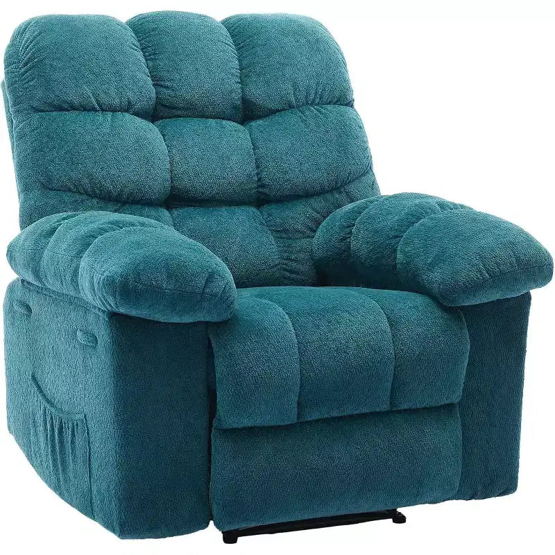 Manueller Relaxsessel, ergonomischer, atmungsaktiver Stoff-Relaxliege mit Seitentaschen, Einzelsessel, geeignet für Wohnzimmer Schlafzimmer