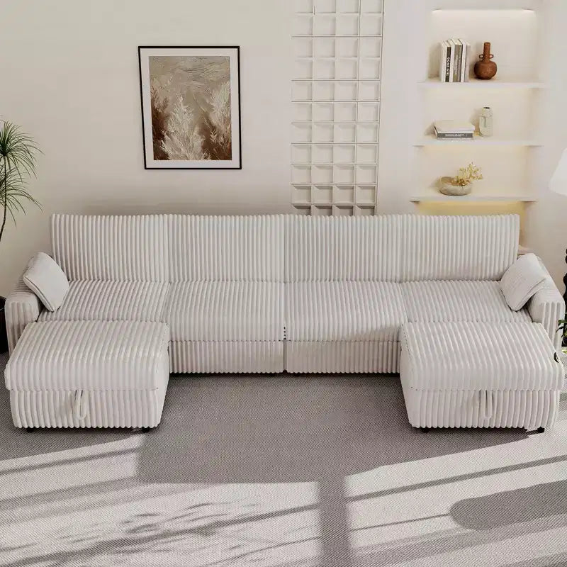 Dyonery Modulares Cord-Ecksofa mit waschbaren Bezügen