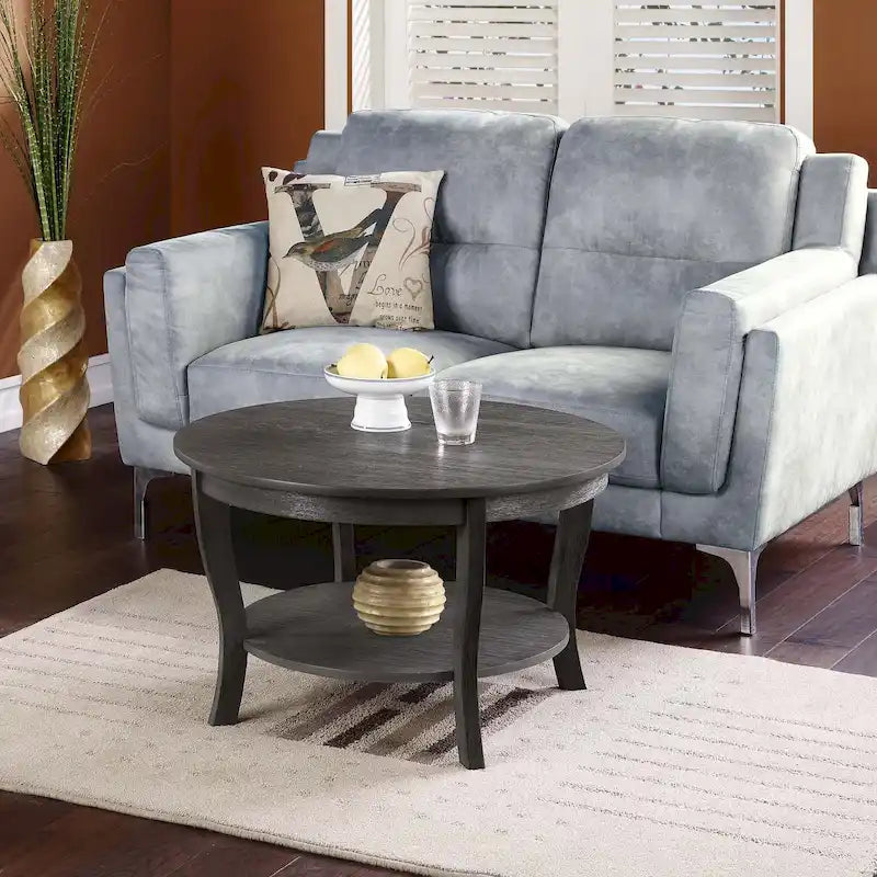 Convenience Concepts American Heritage Runder Couchtisch mit Ablage