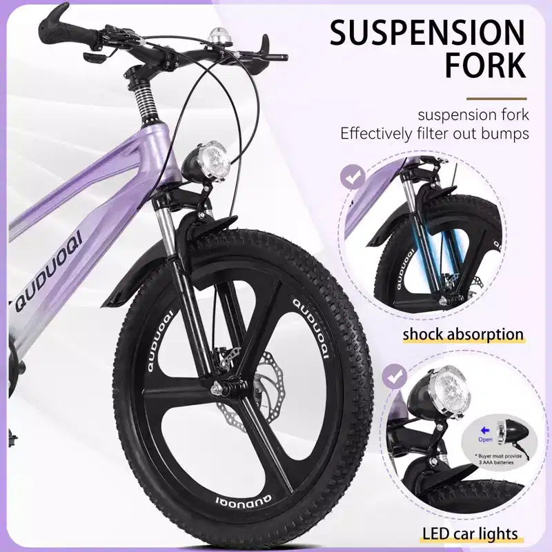 NAYSAYE 20 Zoll Kinder-Mountainbike mit 7-Gang-Antrieb und Magnesiumlegierungsrahmen für Jungen und Mädchen im Alter von 8-12 Jahren, 57.09*21.65*29.92
