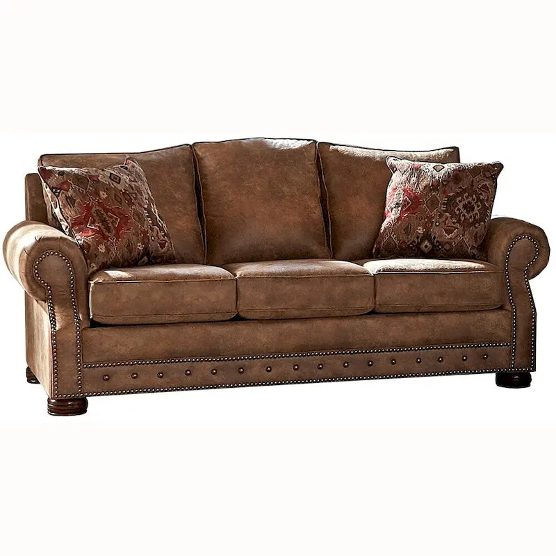 Rancho Rustikbraun Wildlederimitat Schlafsofa - 37 x 86 x 40