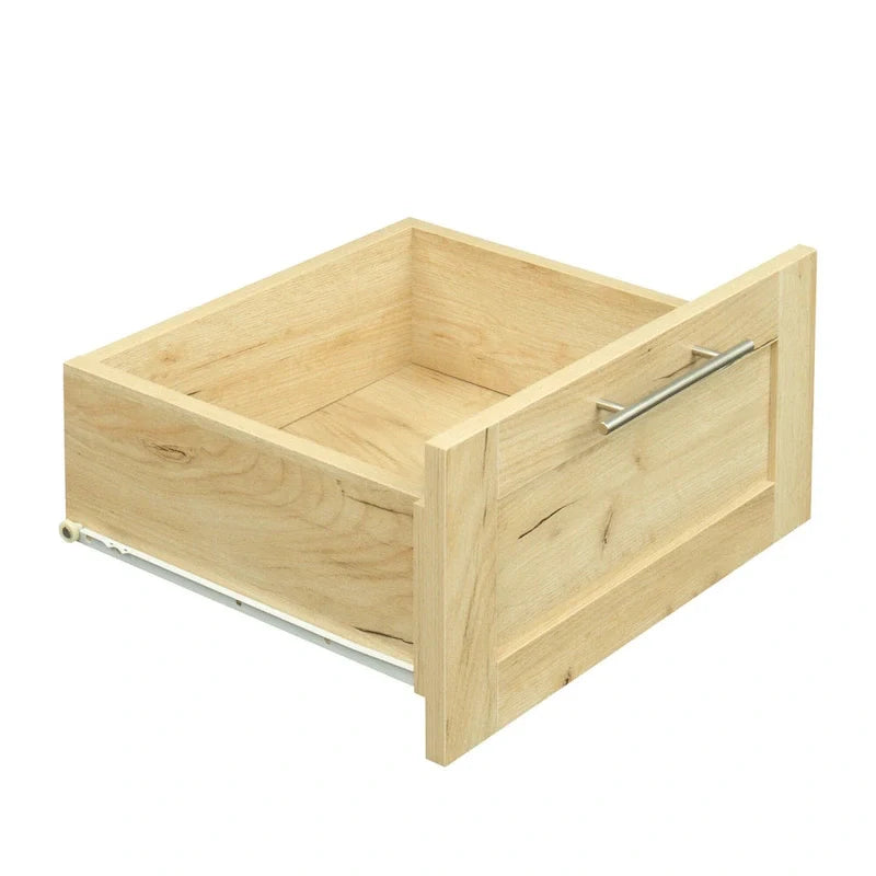 Weißer Kleiderschrank mit Türen, Schubladen und Kleiderstange