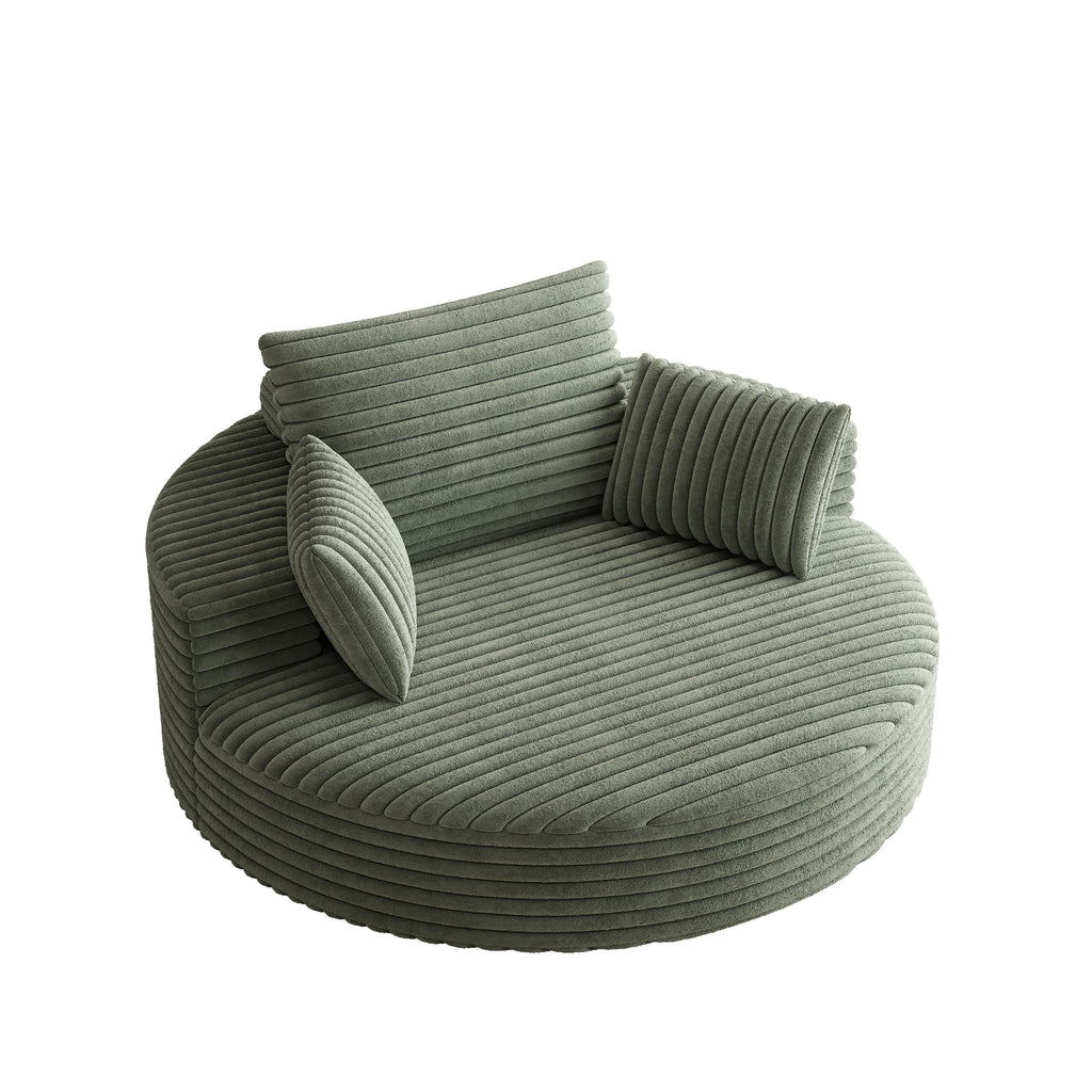 Einzelsessel aus Kord-Chenille-Schaumstoff, drehbar
