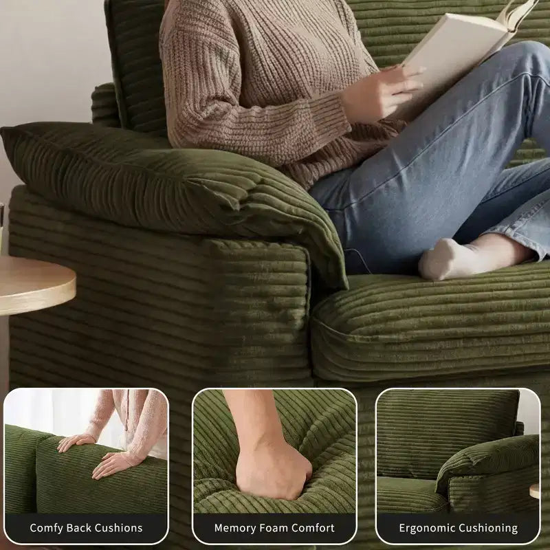 Dyonery 86 Cloud Loveseat Sofa, tiefer Sitz & breite Armlehnenkissen, stabiler Rahmen, atmungsaktives ergonomisches Design