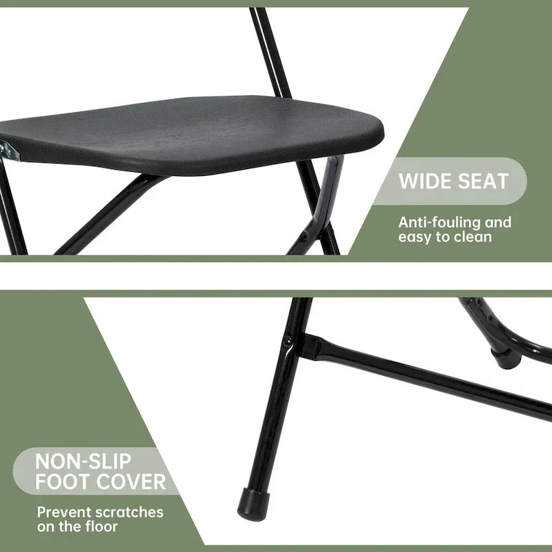 10er-Pack Klappstühle aus Kunststoff, 159 kg Tragkraft, für Veranstaltungen, Büro, Hochzeit, Party, Picknick, Küche, Esszimmer