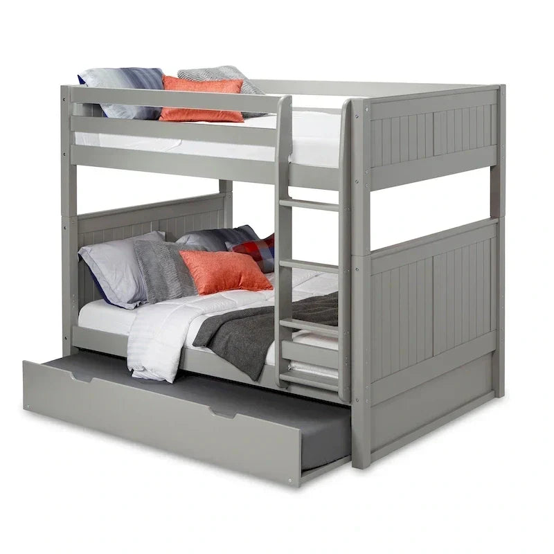 Camaflexi Etagenbett Full über Full mit Twin-Ausziehbett – Paneel-Kopfteil