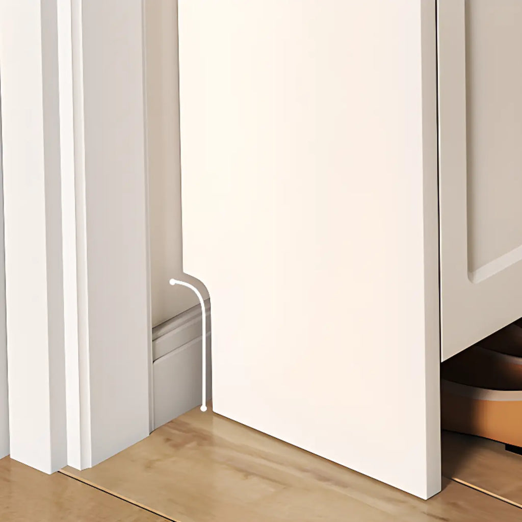 Schlanker Schuhschrank mit 3 Fächern, Weiß, Holz, Klappfach