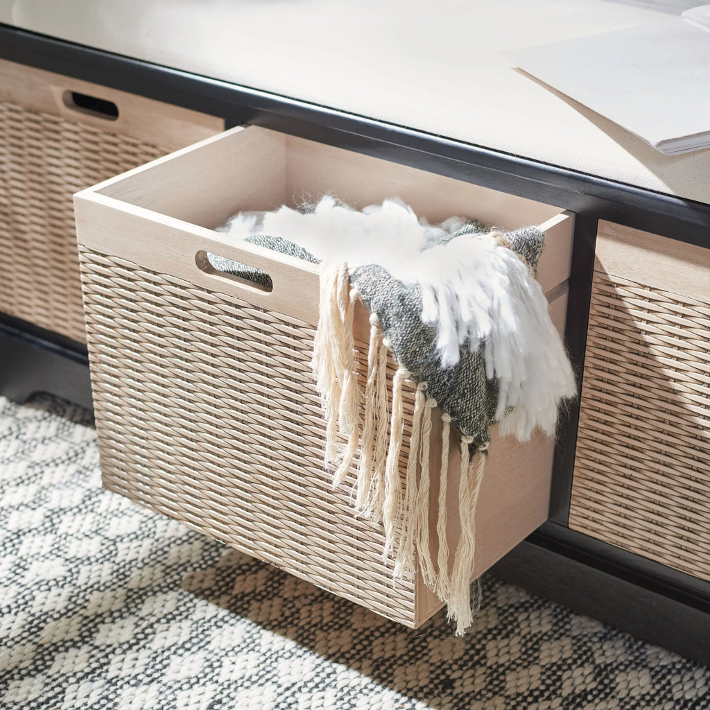 SAFAVIEH Fiorello 3-Schubladenbank mit Polsterung – 120 B x 38 T x 48 H cm – 120Bx38Tx48H