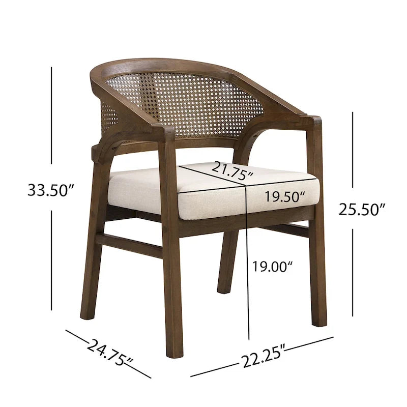 Christopher Knight Home - Esszimmerstuhl mit Rohrgeflecht (2er-Set)