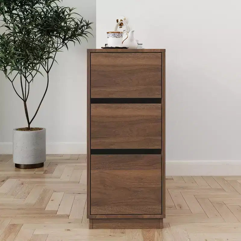 GDFStudio Hikaru Modernes Sideboard Buffet-Schrank mit Glasschiebetüren und Schubladen