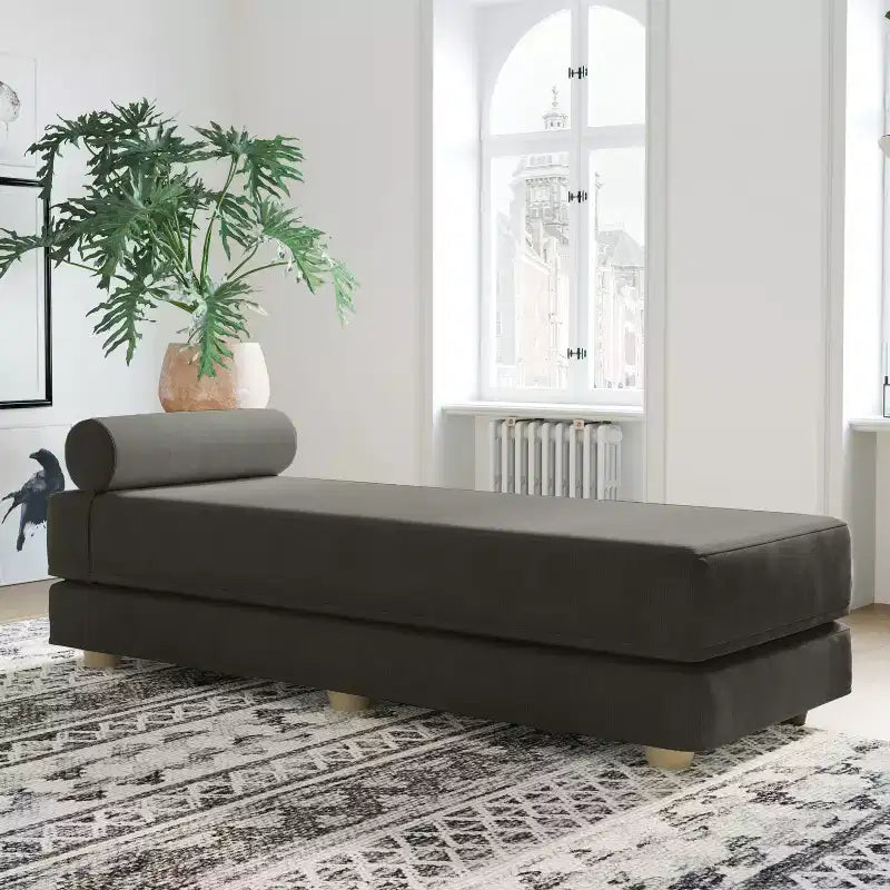 Tagesbett / ausklappbares Schlafsofa (Queensize) - Microvelvet