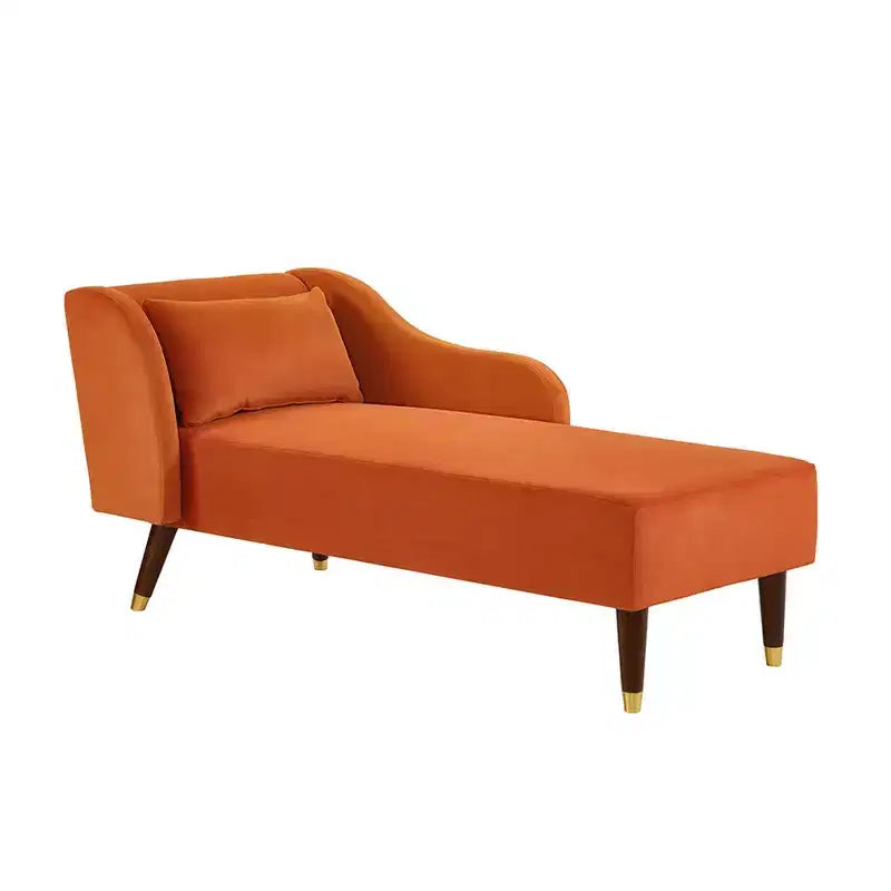 Modernes Samt-Chaiselounge-Sofa, Polsterliege mit geschwungener Armlehne, Schlafcouch für Schlafzimmer, Büro, Wohnzimmer