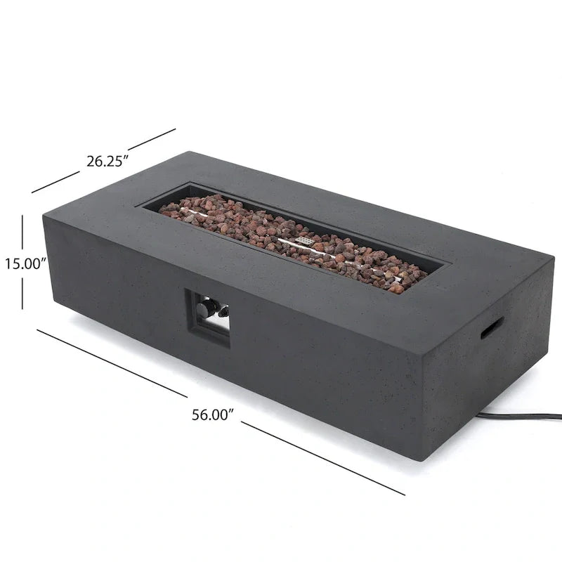 Giovanna Outdoor 7-Sitzer-Loungeset aus Aluminium mit Feuerstelle von Christopher Knight Home