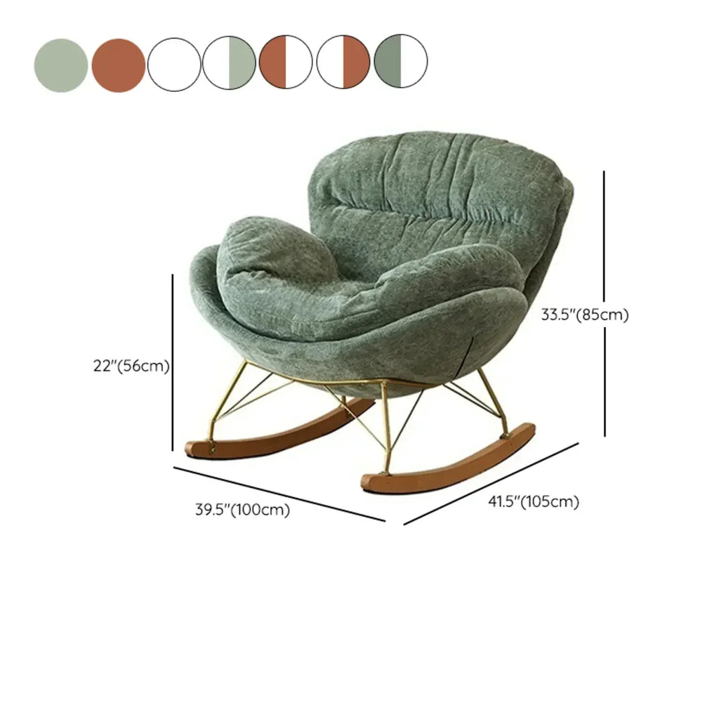 Moderner ergonomischer Schaukelstuhl aus Samt für das Kinderzimmer