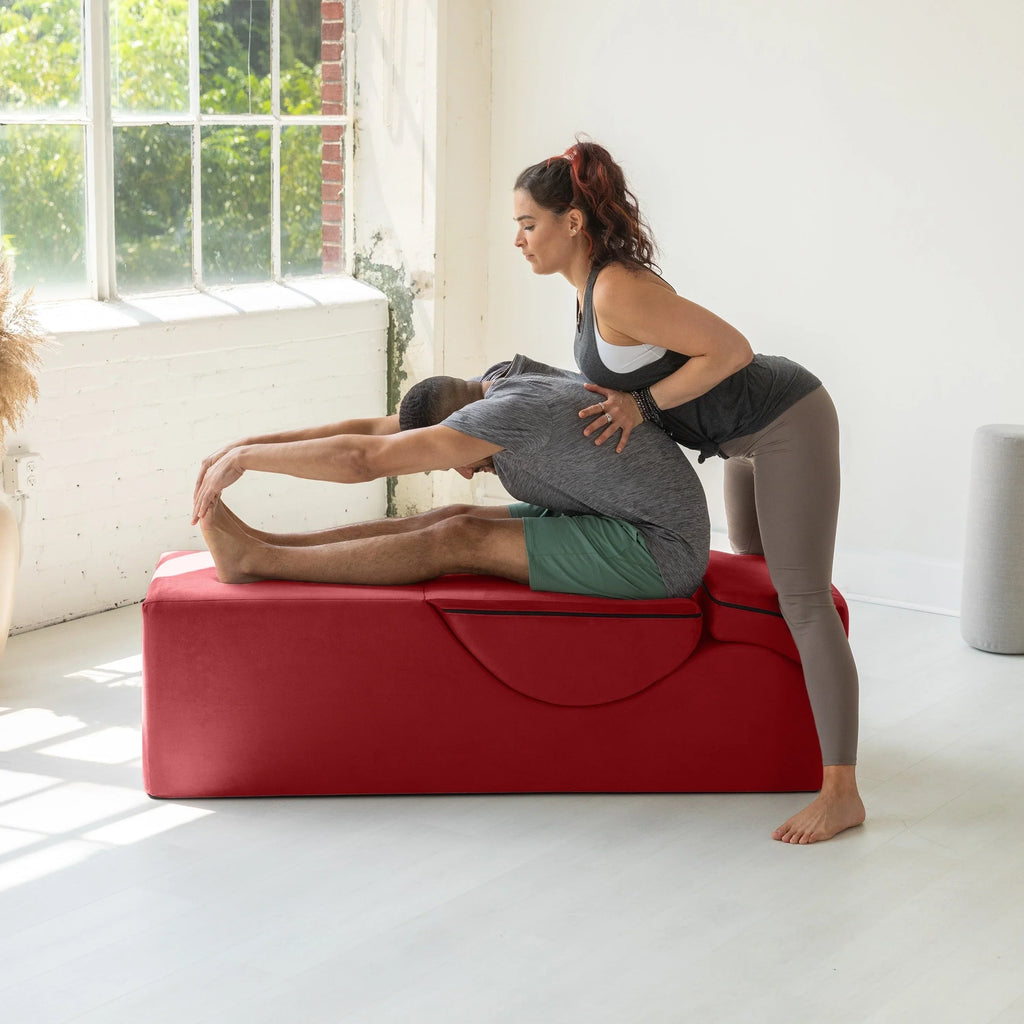 Avana Kami umwandelbare Chaise / Yoga & Massage – 2-in-1-Ottomane mit verdeckter ausklappbarer Yoga-Liege, Microvelvet – N/A