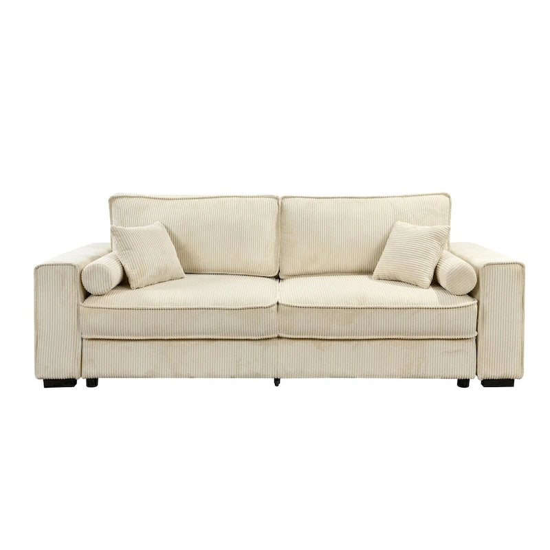 Roomfitters Großes Schlafsofa mit Stauraum, Modernes 3-Sitzer Couchmöbel, Gepolstertes Rückensofa für kleine Räume