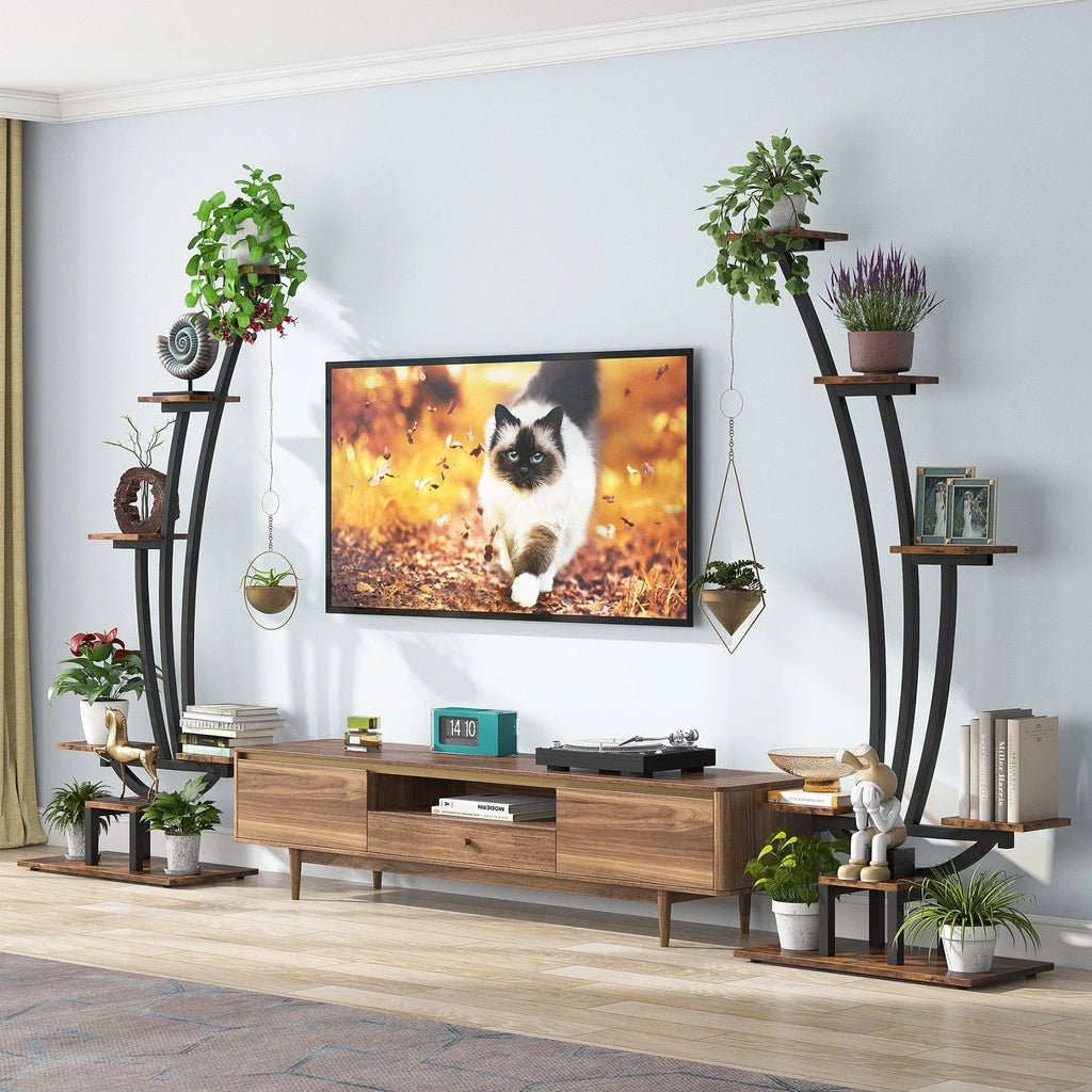 Pflanzenständer für den Innenbereich, 6-stöckiges Blumenregal für Haus und Garten – 2er-Set