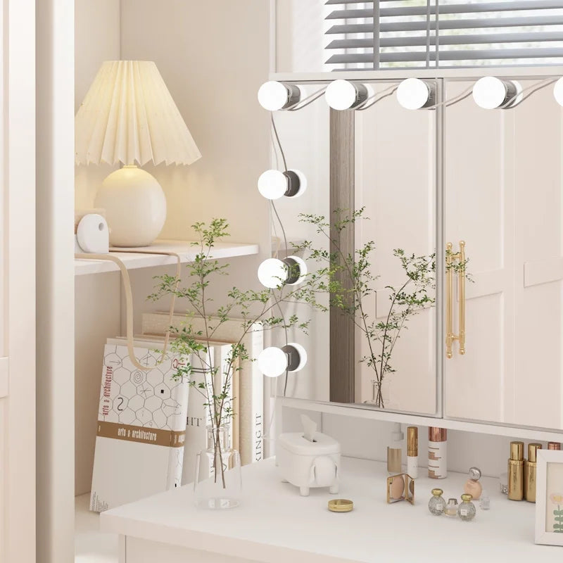 Luxuriöser LED-Schminktisch mit 9 Schubladen Elegante Schminkstation