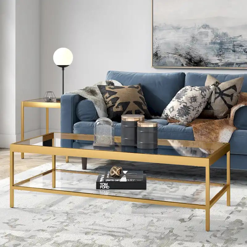 Alexis Couchtisch aus Metall und Glas