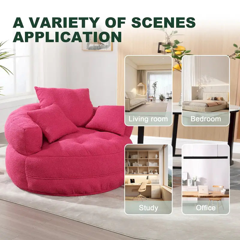 Rundes Lazy Sofa – Weiß/Blau/Grau/Gelb/Orange/Rosenrot/Marineblau/Grün, Einzel- und Doppel-Sitz