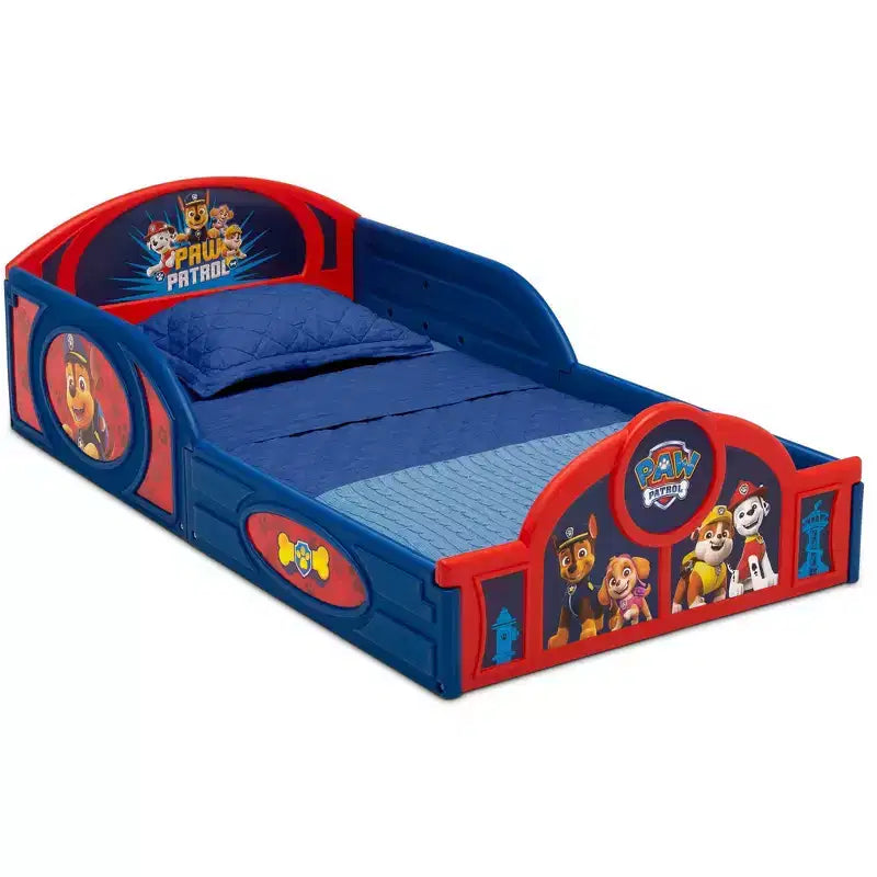 Delta Children Kunststoff Kleinkinderbett mit angebrachten Schutzgittern – PAW Patrol