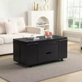 Multifunktionaler moderner Couchtisch mit Hebefunktion, verstecktem Stauraum, 4 Hockern und Rollen, perfekt für moderne Wohnbereiche