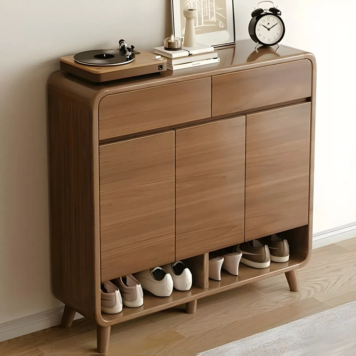 Moderner Holzflur mittlerer Schuhschrank