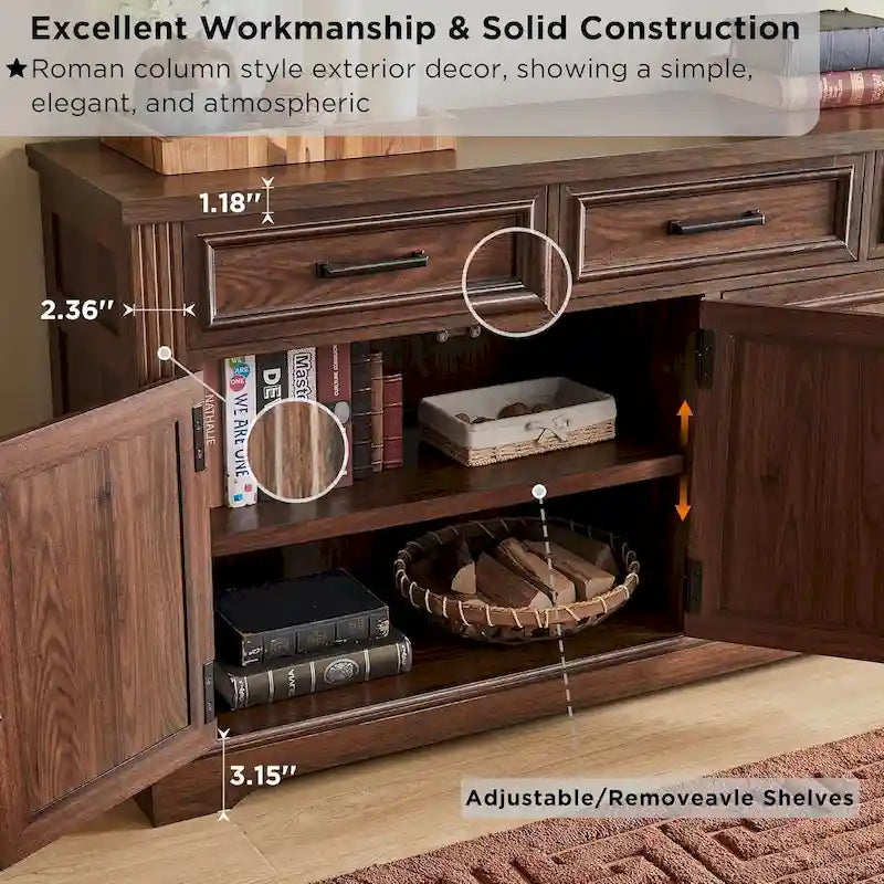 Buffetschrank Landhausstil, Kaffeebar Weinbar für Esszimmer - N/A