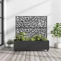 MAYEERTY Pflanzkasten mit Spalier Eisen Schwarz Netz 01 Stil 183x119x41cm 3-teiliges Set