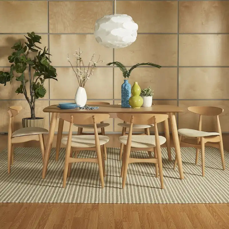 Norwegisch-dänisches Esstisch-Set aus Eiche mit konischen Beinen von iNSPIRE Q Modern