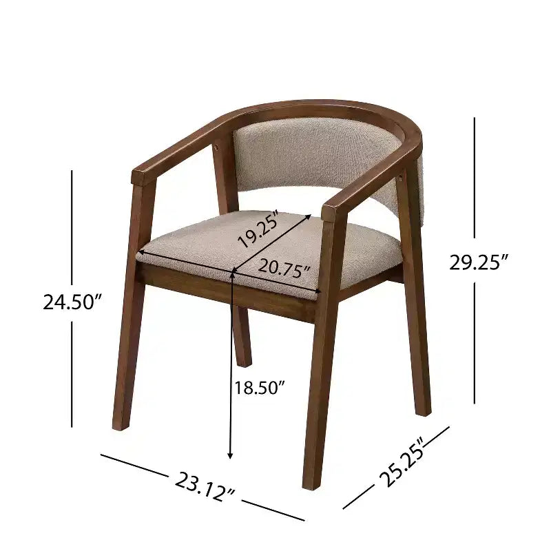 Christopher Knight Home Simon 5-teiliges Esszimmer-Set aus Kautschukholz im Mid-Century Modern Stil mit Bouclé-Stühlen