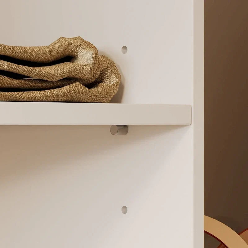 Eckkleiderschrank mit 2 Kleiderstangen, Hosenhalter und Schuhaufbewahrung