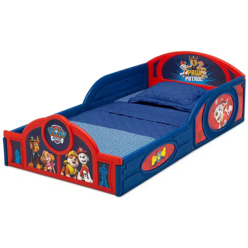 Delta Children Kunststoff Kleinkinderbett mit angebrachten Schutzgittern – PAW Patrol