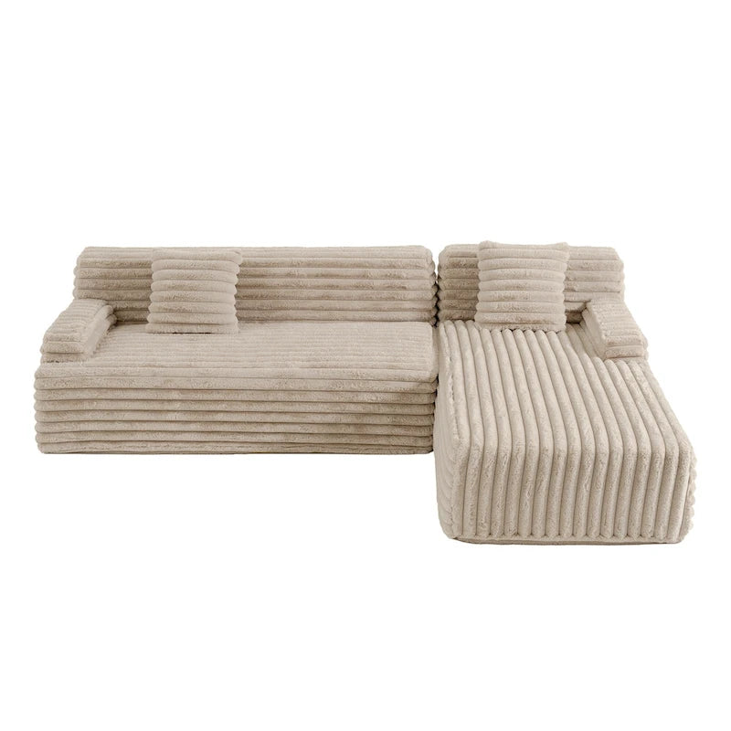 Cloud-Ecksofa, modernes Polstersofa mit 2 Wurfkissen, frei kombinierbares Sofa, modulares L-förmiges Ecksofa