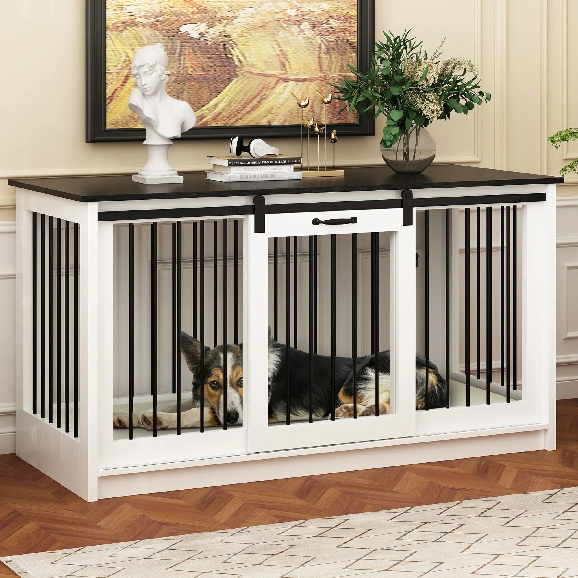 Hundehütte mit Eisenrohrverstärkung – Stylische und robuste Hundebox