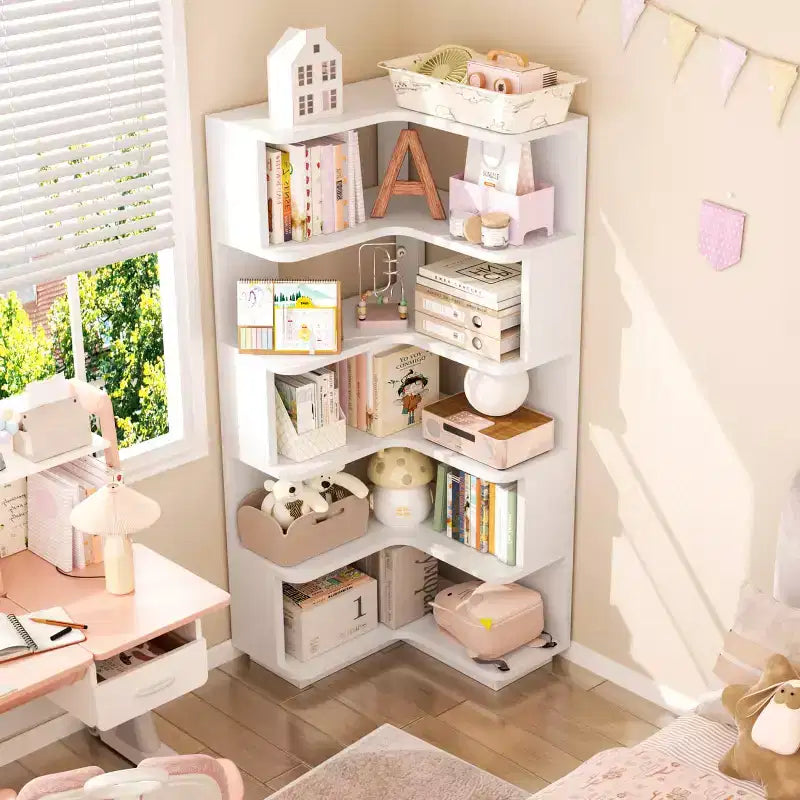 6-stöckiges Eckregal, platzsparendes Ausstellungsregal