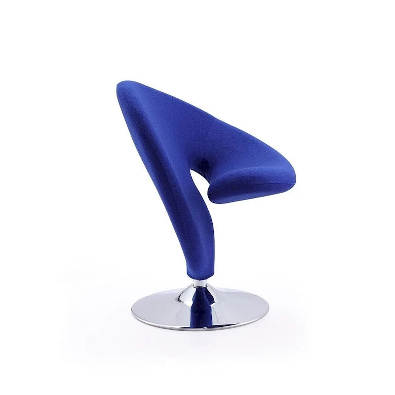 Manhattan Comfort Curl Akzentsessel mit Drehfunktion, Wollmischung und Chrom (2er-Set)