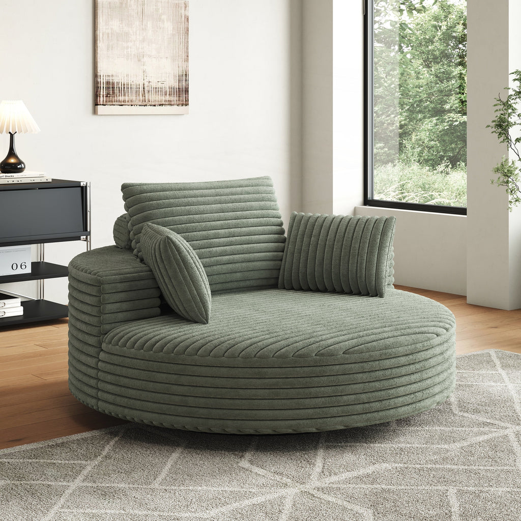 Einzelsessel aus Kord-Chenille-Schaumstoff, drehbar
