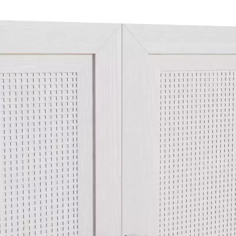 3er-Set Rattan-Tür-Sideboard-Buffet-Aufbewahrungsschränke mit verstellbaren Einlegeböden – 93Lx31H