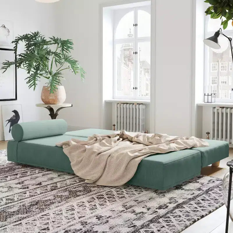 Tagesbett / ausklappbares Schlafsofa (Queensize) - Microvelvet