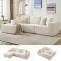 108 Modernes Sofa, 3-Sitzer Polster Ecksofa mit Kissen, Tiefes Sofa, Keine Montage Erforderlich