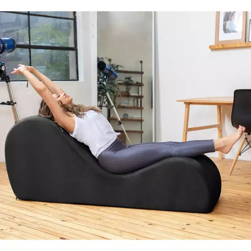Avana Sleek Yoga-Chaiselongue – hergestellt in den USA – ideal zum Dehnen, Entspannen, Trainieren und mehr, 60T x 18B x 26H Zoll, Hellgrau