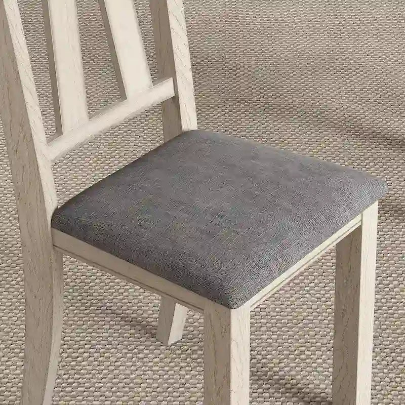 VECELO Esszimmerstühle aus Massivholz mit Leinenstoffbezug, Esszimmerstühle 2er/4er/6er Set